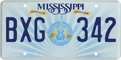 MS license plate BXG342