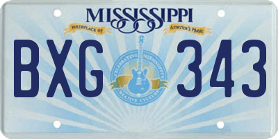 MS license plate BXG343