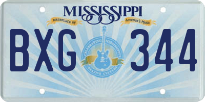 MS license plate BXG344