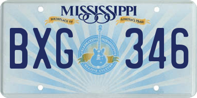 MS license plate BXG346