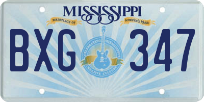MS license plate BXG347