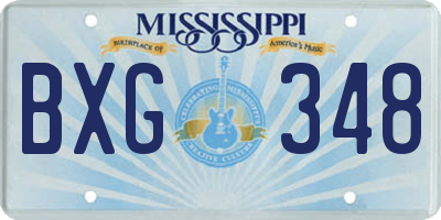 MS license plate BXG348