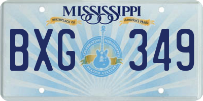 MS license plate BXG349
