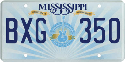 MS license plate BXG350