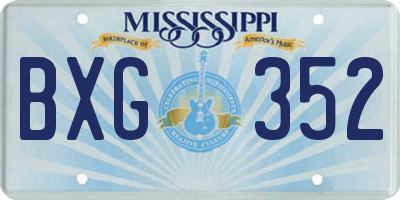 MS license plate BXG352
