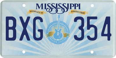 MS license plate BXG354