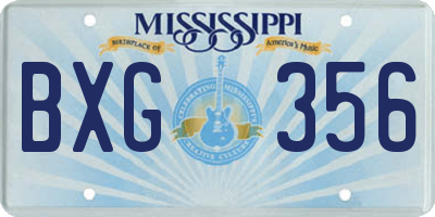 MS license plate BXG356