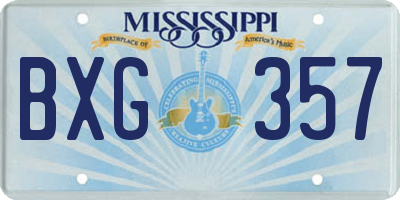 MS license plate BXG357