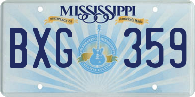 MS license plate BXG359