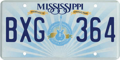 MS license plate BXG364