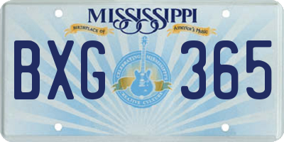MS license plate BXG365