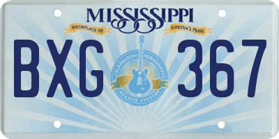 MS license plate BXG367