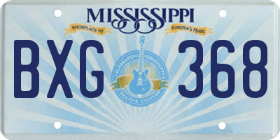 MS license plate BXG368