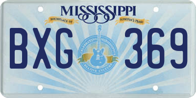 MS license plate BXG369