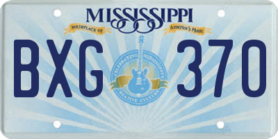 MS license plate BXG370