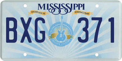 MS license plate BXG371