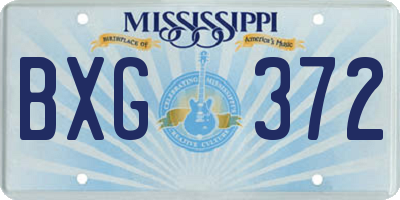 MS license plate BXG372