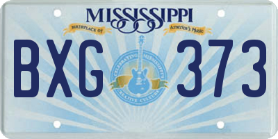 MS license plate BXG373