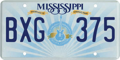 MS license plate BXG375