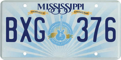 MS license plate BXG376
