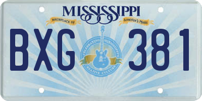 MS license plate BXG381