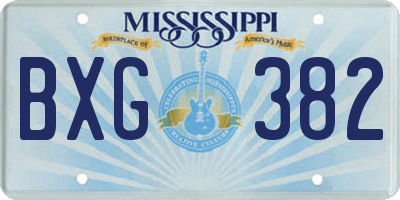 MS license plate BXG382