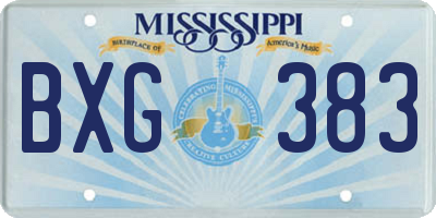 MS license plate BXG383