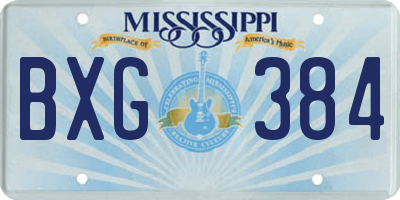 MS license plate BXG384