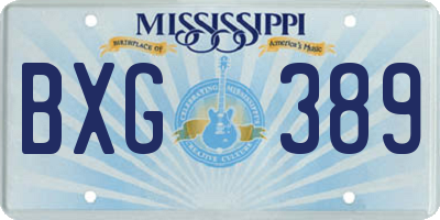 MS license plate BXG389