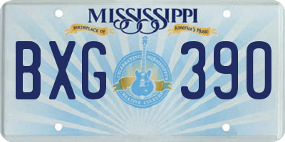 MS license plate BXG390
