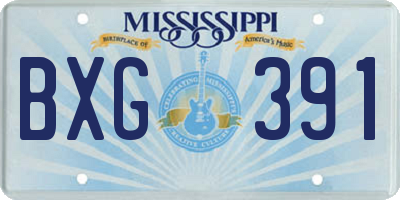 MS license plate BXG391