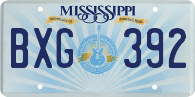 MS license plate BXG392
