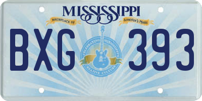 MS license plate BXG393