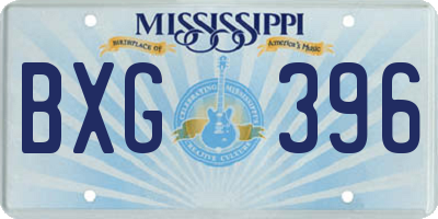 MS license plate BXG396