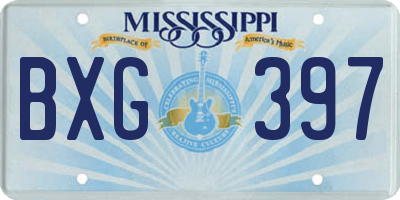 MS license plate BXG397