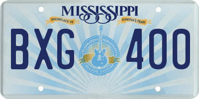 MS license plate BXG400