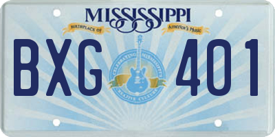 MS license plate BXG401