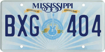 MS license plate BXG404