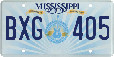 MS license plate BXG405