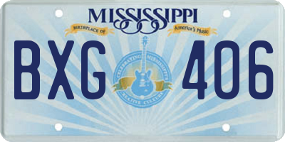 MS license plate BXG406