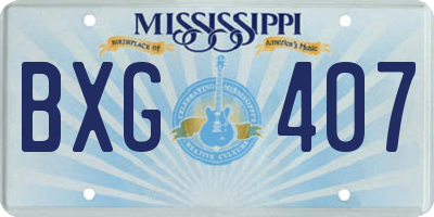 MS license plate BXG407
