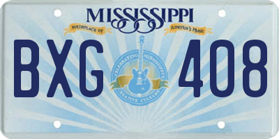 MS license plate BXG408