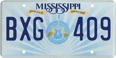 MS license plate BXG409