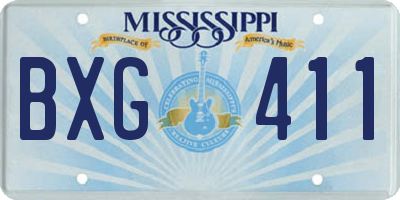 MS license plate BXG411