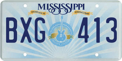MS license plate BXG413
