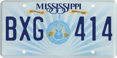 MS license plate BXG414