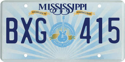 MS license plate BXG415
