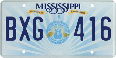 MS license plate BXG416