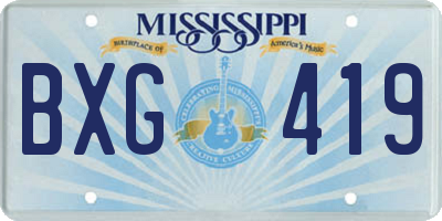 MS license plate BXG419