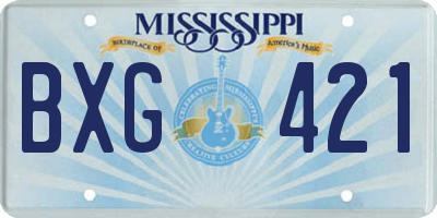 MS license plate BXG421